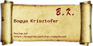 Bogya Krisztofer névjegykártya
